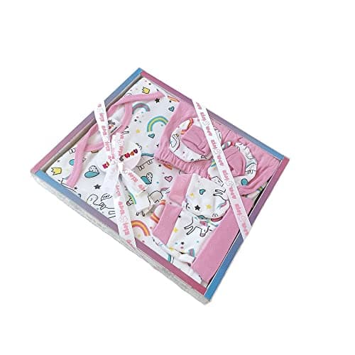 EIO Baby Gifts Set for New Born Unisex Clothing Gift Hamper 6Pcs (Pink) 2