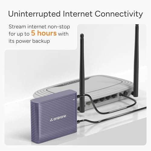 Ambrane Mini Powerbank/UPS 12V WiFi Router Modem, Backup Upto 5 Hours, 3x2000mAh = 6000mAh Battery | Output up to 2A, WiFi Router Power Backup for Electricity Cuts,Portable Ups (CyberVolt 2,Purple) 2