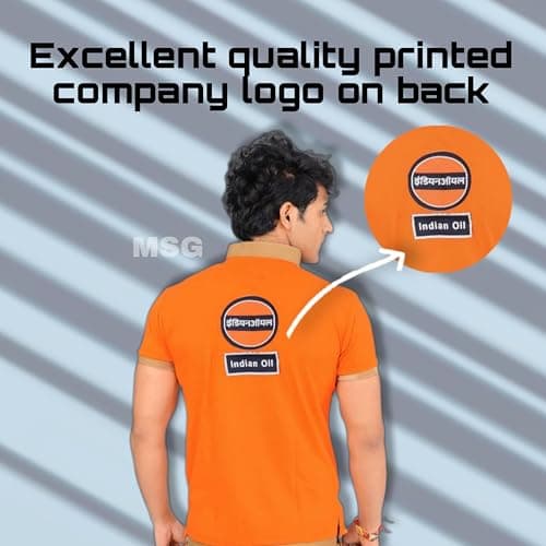 Indian Oil Uniform T Shirt (IOCL) Uniform Regular fit (in, Alpha, XL, Regular, Orange) 2