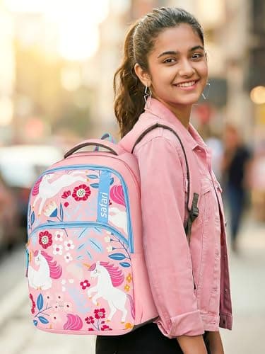 Safari Uniflora School Bag For Girls, Capacity - 36L, 2 Compartments Backpack For kids 2