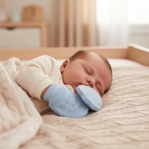 Mothercare Boys Cuddle Me Mittens - Pack of 2 - Blue/White 4