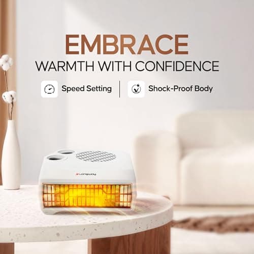 Longway Magma Fan Room Heater | 2 Heat Modes (1000W/2000W) | ISI Approved | Advanced Overheat Protection | PTC Ceramic Element | 1-Year Replacement Warranty | White 5