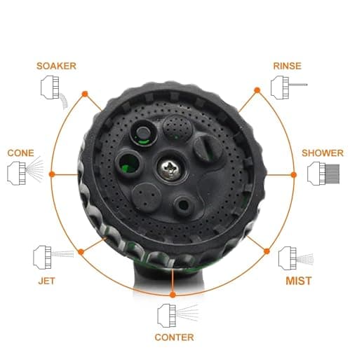 GLUN ® Plastic 7 in 1 Garden Hose Spray, Washing Car 7 Adjustable Sprays, Multi Useability Watering Plants, Car, Gardening & Homes 3
