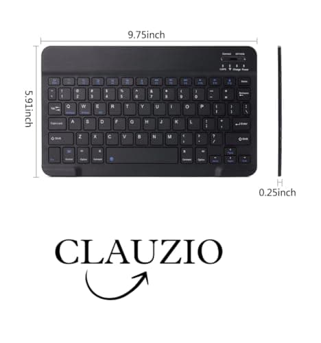 CLAUZIO Wireless Keyboard for IPad,MacOS,Apple,Android or Chrome os Compatible with Pc, Mac, Laptop, Smartphone, Tablet Wireless Bluetooth Multi-Device- Black 5