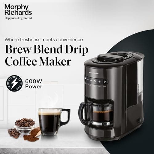 Morphy Richards Brew Blend Coffee Maker For Home | 600W Drip Coffee Maker | 6-Cups Capacity | Anti-Drip Function | 2-Yr Warranty 【Black】 3