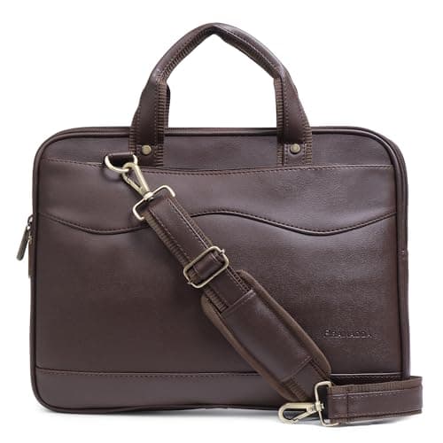 Pramadda Pure Luxury Vegan Leather Slim Laptop bags for man office use 15.6 inch | Work Messenger Bags for Men and Women | Corporate Gift For Employees, Clients.