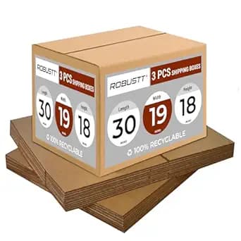 Robustt 5 Ply 30"X19"X18" Cardboard Boxes for Packaging (Pack of 3) | Brown Corrugated Box for Packing | Shipping | Home Shifting | Parcel | Courier Packing box | Large Carton Box