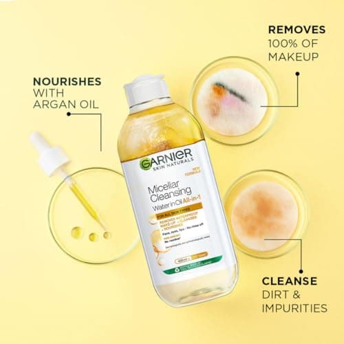 Garnier Skin Naturals, Cleansing Water for Waterproof Makeup, Nourishing Formula, Micellar Oil-Infused Cleansing Water, 125ml 3