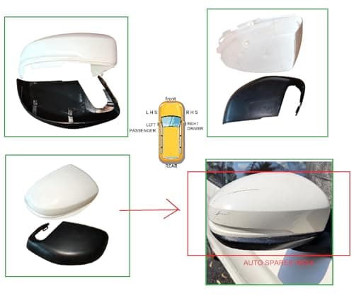 STYCARO Right Driver Side View Mirror Cover Skull Cap for H. Jazz 2nd Gen Facelift 2015-2025 | Without Indicator Type | Unpainted ABS Mirror Housing Replacement | Car Exterior Accessories 2
