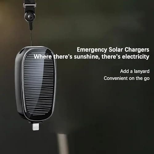 swabs® 1500mAh Large Capacity Battery Small Solar Charger Solar Power Bank Keychain Charger for Mobile Phones with Carabiner Solar Powered Rechargeable (Pack of 1) 4