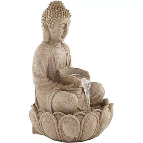 SwarnHouse Decors® Lotus Buddha Water Fountain for Home, Office, Garden Peach Color Large Size - 2 Feet (Limited Edition4) 3