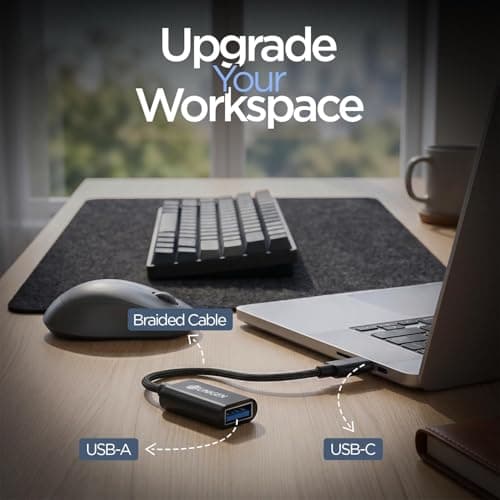 UNIGEN USB Type-C OTG Adapter | USB-C Male to USB-A Female Converter Cable | 480Mbps Data Transfer | Supports 18W Fast Charging | Nylon Braided OTG Connector for Pendrive, Mouse, Keyboard, USB Devices 2