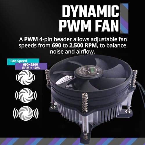 Madhabi CPU Cooler Fan Compatible with Intel LGA775 – 12V Silent Desktop PC Cooling Fan with Heat Sink, High-Performance Black Processor Cooler for Efficient Heat Dissipation and Easy Installation 4
