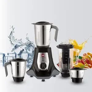 CELLO Hercules Mixer Grinder For Kitchen & Home 750 Watts, Black | 3 Stainless Steel Jars & 1 Juicer Jar,Powerful Copper Motoer, Overload & Overheat Protection |For Juicing Grinding | 2 Years Warranty