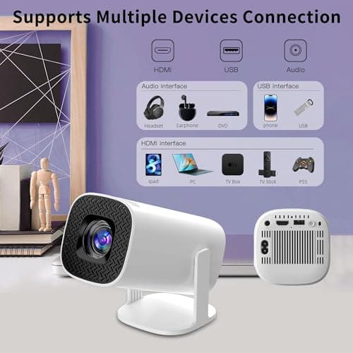 NEXILA Portable Mini Projector 4K Support, Full HD 1080P Android 11 Smart Projector with WiFi 5G & Bluetooth 5.0, 180° Rotatable Home Cinema Projector (Hy Projector) 5