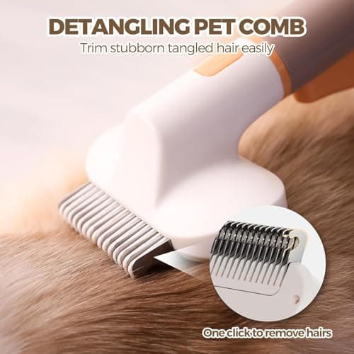 ZPCCOT 3 in 1 Self Cleaning Pet Grooming Brush for Dogs & Cats | Deshedding Slicker Hair Remover Comb | Skin Friendly Undercoat Massager | Non Slip Handle for Long & Short Hair Pets 4