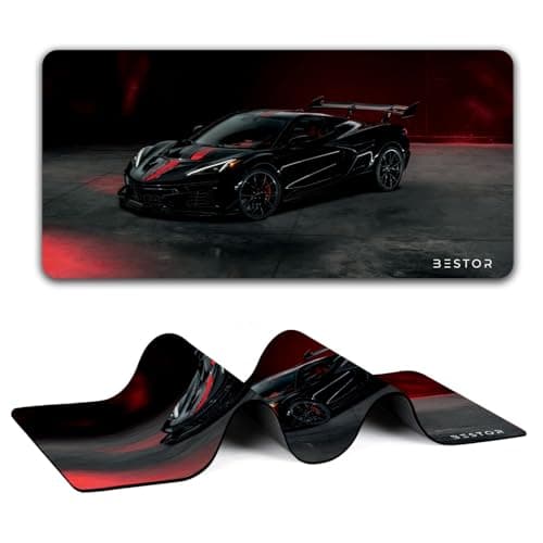 BESTOR Racing Edition Supercar Design Gaming Mouse pad with Anti-fray Stitching, Waterproof Surface & Non-Slip Rubber Base Gaming Mouse Mat for Laptop (60cmx34cm)