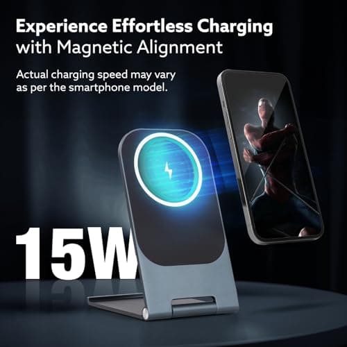 AGARO Elegant Wireless Charger, 15W, Qi-Certified, Charging Stand for iPhone 15/15 Plus/15 Pro/15 Pro Max, 14/14 Plus/14 Pro/14 Pro Max & 13/12/11 Series 3