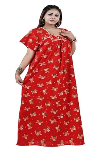 Bejod's Collection Women’s Cotton Nighty Combo Pack of 2, Full Length Printed Maxi Night Gown, Soft Breathable Sleepwear for Women, Plus Size XL, XXL, 3XL 3