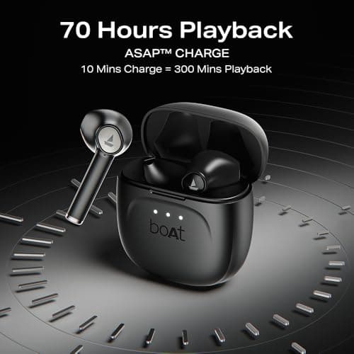 Boat Airdopes 131 Gen 2, 13mm Drivers, 70H Battery, ENx Tech, Beast Mode 45 ms Low Latency, ASAP Charge, Bluetooth Earbuds, TWS Ear Buds Wireless Earphones with mic (Carbon Black) 5