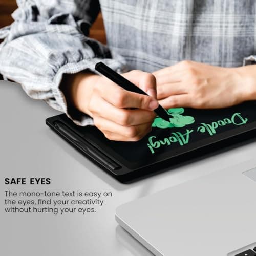 Portronics Ruffpad 8.5E Re-Writable LCD Writing Pad with Screen 21.5cm (8.5-inch) for Drawing, Playing, Handwriting Gifts for Kids & Adults,(Black) 5