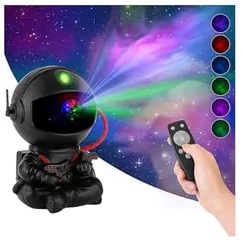 One94Store Astronaut Galaxy Projector Star Night Light – 360° Rotating LED Nebula Lamp with Remote, Timer & Adjustable Head for Kids Room, Bedroom, Home & Party Décor (Guitar Astronaut, Black)