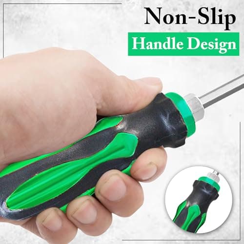 GLUN® 2 in 1 Screwdriver Hammer Head, Rubberised Handle Grip with Hammer Head 6 Inch 2 Shape Phillips, Flathead Screwdriver with Magnetic Tip 4
