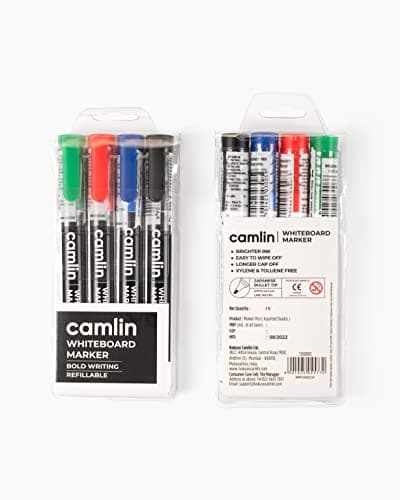 Camlin Kokuyo PB White Board Marker (Pack of 4, Multicolor) 2
