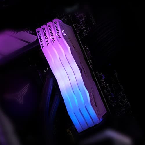 TeamGroup T-Force Delta RGB 2x16GB 6400MHz (6400MT/s) CL40 White 32GB DDR5 RAM Kit, Desktop Gaming Memory, Metal Heatsink, ARGB Sync, ECC, XMP 3.0/EXPO, For Intel/AMD CPU, High Performance Low Latency 5