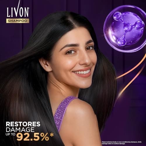 Livon Keratin Shampoo for Women & Men | Repairs Damaged Hair | Smooth & 5x Stronger Hair | No Parabens | 340ml 2