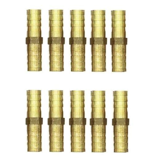 3xBrass Barbed Hose Tube Pipe Pagoda Fitting Coupler Connector 10Pcs 10mm-10mm