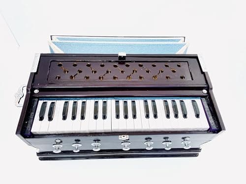 KHALSA MUSICAL Best Harmonium 7 Stopper, Double Bellow, 39 Key, Two Reed (Bass-Male),3 1/4 Octave With Carry Bag Free K.M 2