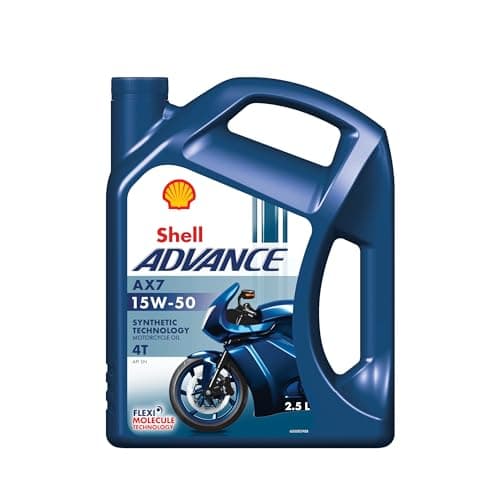 Shell Advance 4T AX7 15W-50 API SN Synthetic Technology Motorbike Engine Oil for Royal Enfield (2.5 L)