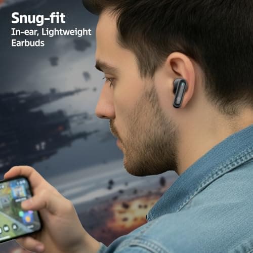 pTron Bassbuds Turbo in-Ear TWS Earbuds w/ 40ms Low-Latency, 50Hrs Playtime, Custom EQ, App Support, Dual Mic, TruTalk AI-ENC Calls, Immersive Sound, RGB Lights, Bluetooth V6.0, IPX5 (Raven Black) 3