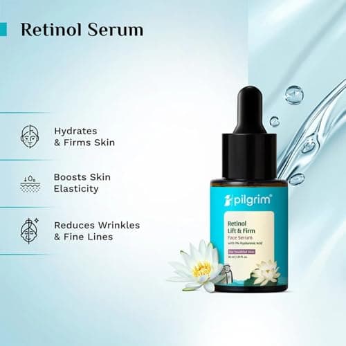 PILGRIM Korean 0.5% Retinol & 1% Hyaluronic Acid Lift & Firm Anti Aging Serum | Retinol serum for face| Reduce Fine Lines & Wrinkles|For Men & Women |All Skin Types|30ml 3