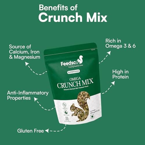 Feedsco Omega Crunch Mix Seeds – 250g X 2 | Blend of Pumpkin, Chia, Flax & Sunflower Seeds | High Protein, Calcium & Iron | Superfood Seed Mix for Healthy Snacking | Vegan, Keto & Gluten-Free 5