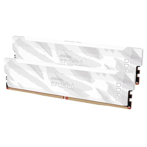 Crucial Pro DDR5 RAM 32GB Kit (2x16GB), 6400MHz CL32, Overclocking Desktop Gaming Memory, Intel XMP 3.0 & AMD Expo Compatible, White - CP2K16G64C32U5W