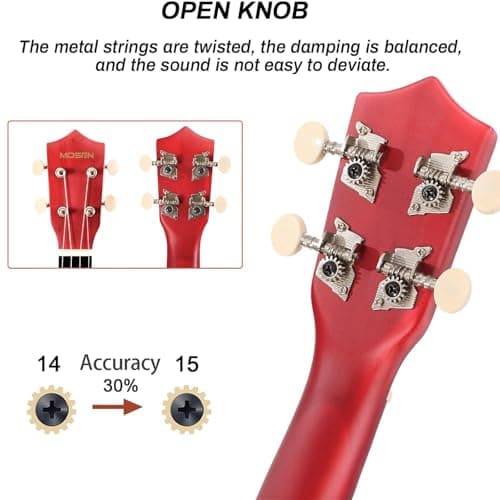 MOSEN Ukulele Beginner 21 Inch All in One Kit (Natural Wood) 4