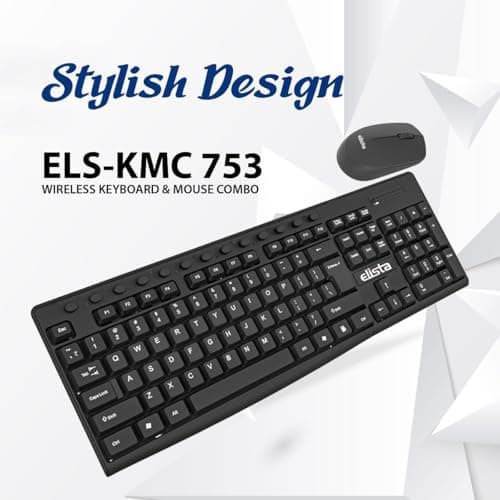 Elista Wireless Keyboard & Mouse Combo | 2.4GHz USB Nano Receiver| 10m Range | ₹ Key |1000 DPI Mouse|110 Keys + 7 Multimedia Keys| 10M Keystrokes Life| for PC/Laptop (ELS KMC-753) 5