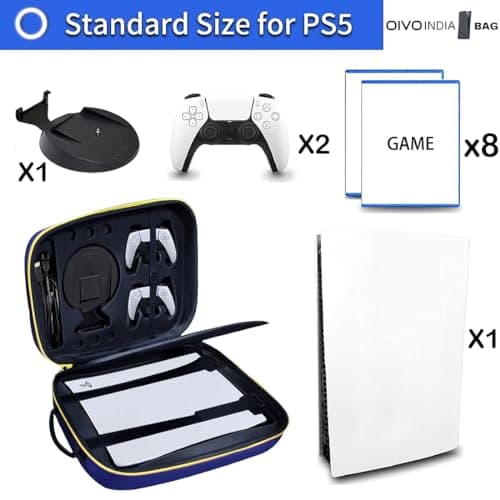 OIVO INDIA Blue Hard Shell Water-Resistant Backpack Carry-Bag Compatible for PlayStation 5 Disc/Digital Version (PS5 Bag) 2