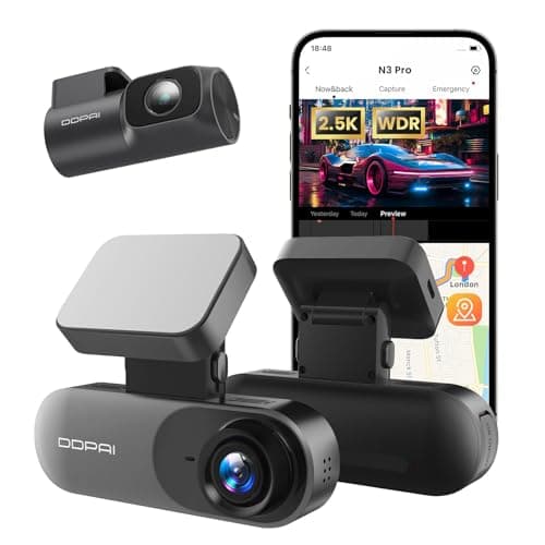DDPAI Dual Channel Dash Cam for Car Front and Rear | 1600P Front + 1080P Rear Camera | F1.8 Aperture, Night Vision, 265° Wide Angle, G-Sensor, WiFi, Super Capacitor, Upto 256GB Storage
