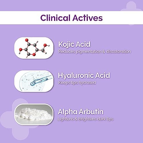 The Derma Co 1% Kojic Acid Lip Balm I With Alpha Arbutin & Hyaluronic Acid I SPF 30 PA++|Treats Pigmentation|Gives Moisturized Lips|Off White|Travel Friendly|For Dark & Pigmented Lips|4.5 g 5