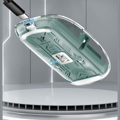 Arctic Fox Pureview Transparent Wireless and Bluetooth Rechargeable Mouse, USB Receiver,LED Battery Magic Silm for Office/PC/Mac/Laptop/Apple/ipad(Space Gray) 5