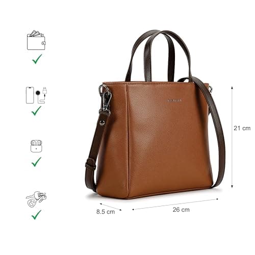 Fastrack Life Edit Satchel Bag for Women | Small Size with Zipper Closure, Double Handles & Detachable Sling Strap | Versatile Everyday Satchel Bag 4