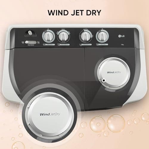 LG 7 Kg 5 Star Wind Jet Dry Semi-Automatic Top Loading Washing Machine (P7020NGAZ, Dark Gray, Rat Away Feature) 6