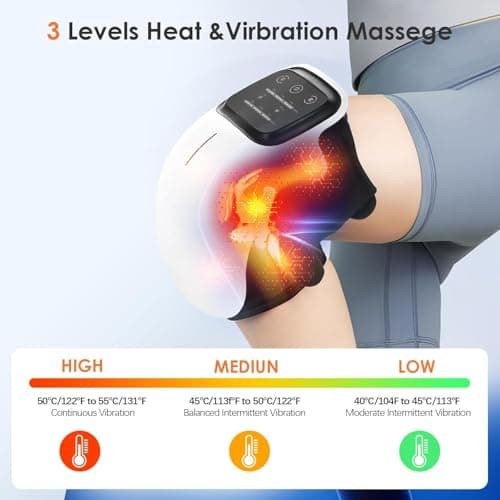 SELLASTIC Knee Massager for Joint Pain Relief with Heat, Rechargeable Red Light Vibration Knee Arthritis Massage Physiotherapy Machine for Women, Elder Age, Men - 1 Year Warranty 4