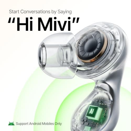 Mivi AI Buds [Breakthrough Launch], Hi-Res Audio, LDAC, Quad Mic ANC, 3D Soundstage, Conversational AI, 40 Hours of Playtime, Spatial Audio, BT v5.4, Android Only Made in India 2
