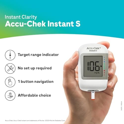 Accu-Chek Instant S Blood Glucose Glucometer Kit with Vial of 10 Strips, 10 Lancets and a Lancing Device Free for Accurate Blood Sugar Testing 2