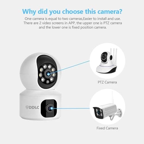 DDLC 5MP Indoor WiFi Smart CCTV Camera for Home | 360° Pan Tilt | Color Night Vision | Motion Detection | Two Way Audio | Wireless Home Security Camera with Mobile App V380 Pro (Upro Dual Lens) 4