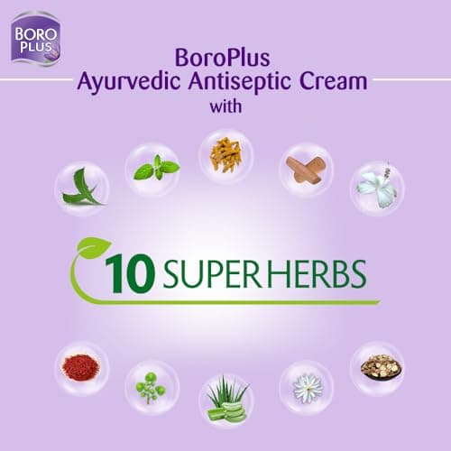 BoroPlus Ayurvedic Antiseptic Cream with 10 super herbs |24 hrs Moisturisation |Glowing Skin|For Face, Hand & Body | Heals and Protects the skin|120ml 4